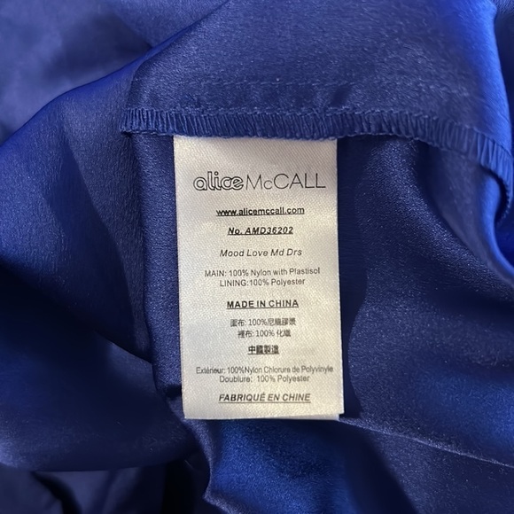 Alice McCall Royal Blue Mood For Love Midi Dress Floral Glitter Tiered Skirt NWT - Picture 11 of 11